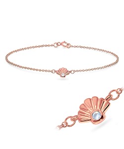 Shell Rose Gold Plated Silver Anklet ANK-550-RO-GP